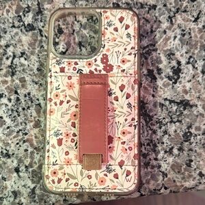 Floral Phone Case with Stand - Pink and Cream